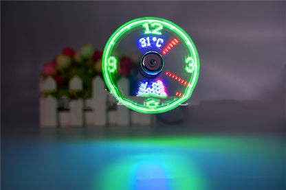 USB Fan with Clock and Temperature with LED Display