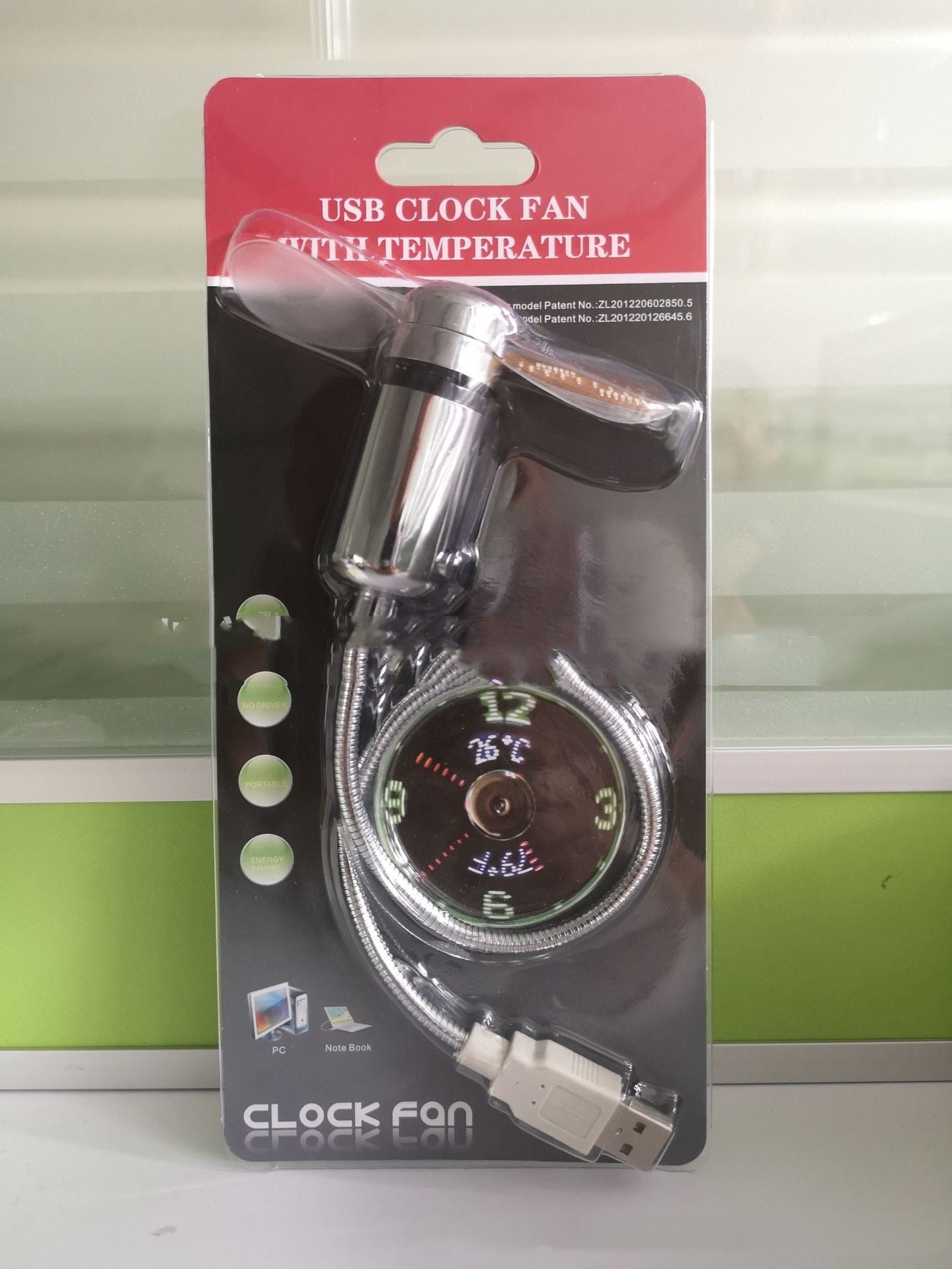 USB Fan with Clock and Temperature with LED Display