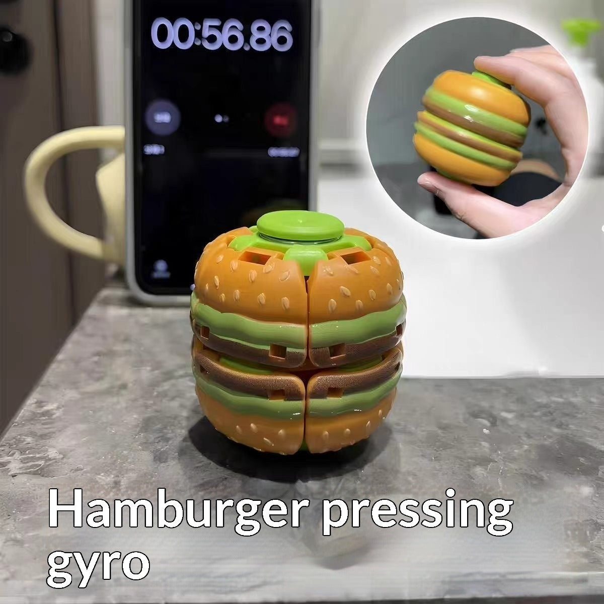 Spinner Antiestrés para Dedos en Forma de Hamburguesa